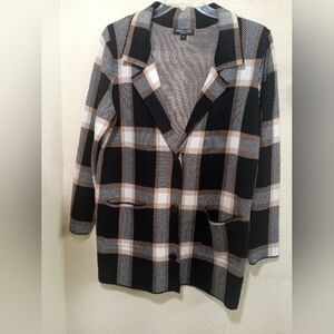 Absolutely Famous Black and Tan Plaid Blazer
